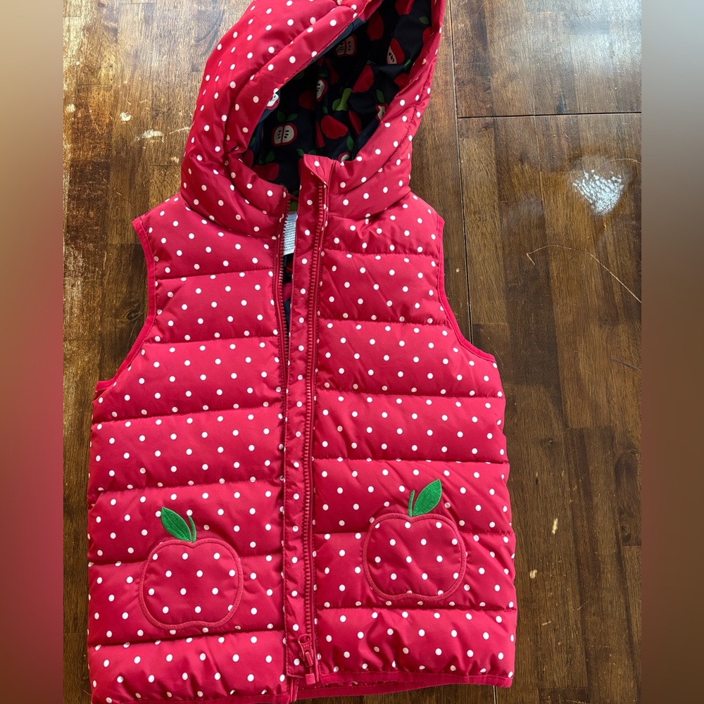 Gymboree Girls Apple Reversible Vest - Teacher's Favorite - Red size 7